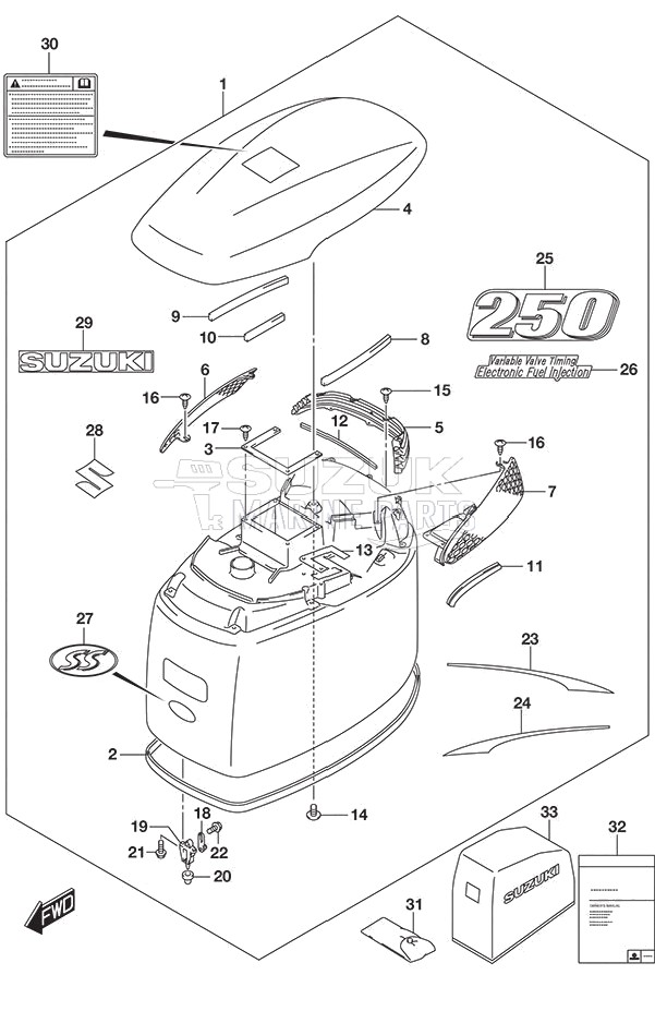 Engine Cover (Matte Black) (DF 250S)