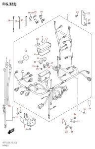 DF175Z From 17502Z-510001 (E03)  2015 drawing HARNESS (DF150ST:E03)