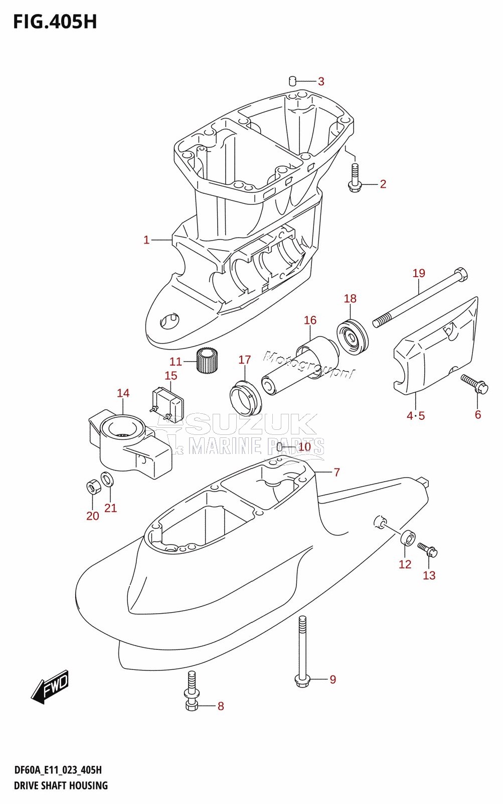 DRIVE SHAFT HOUSING (DF60AVT:(E01,E11),(DF60AVT,DF60AVTH):E40)