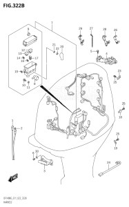 14004F-340001 (2023) 140hp E11 E40-Gen. Export 1-and 2 (DF140BG) DF140BG drawing HARNESS ((DF115BG,DF115BZG):022)