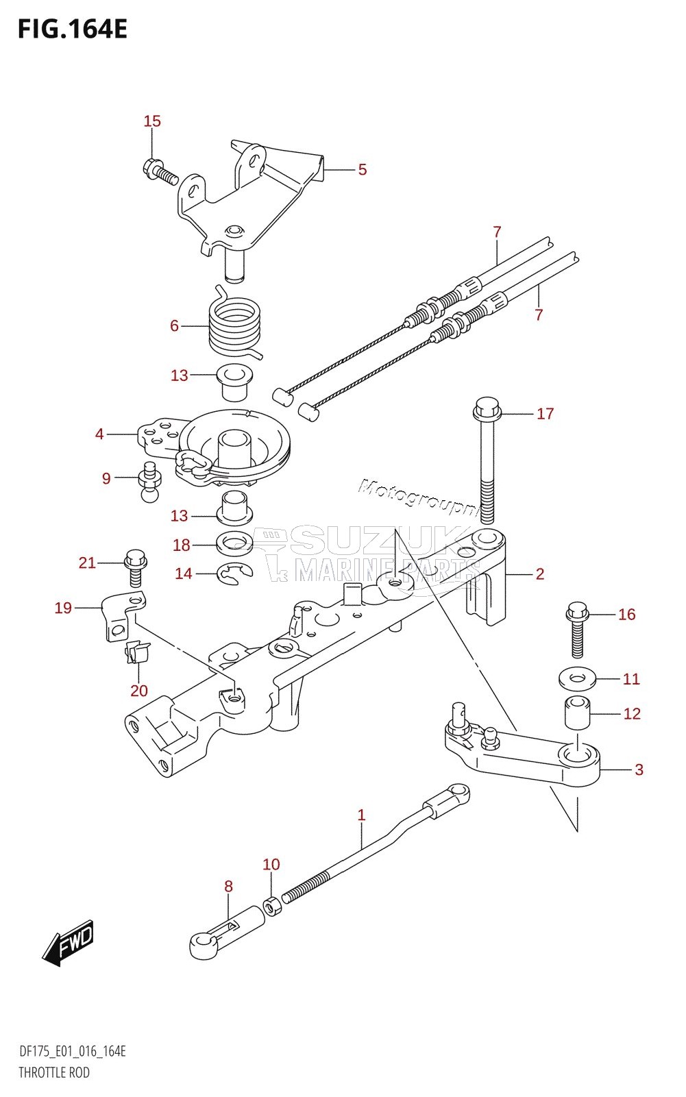 THROTTLE ROD (DF175T:E01)