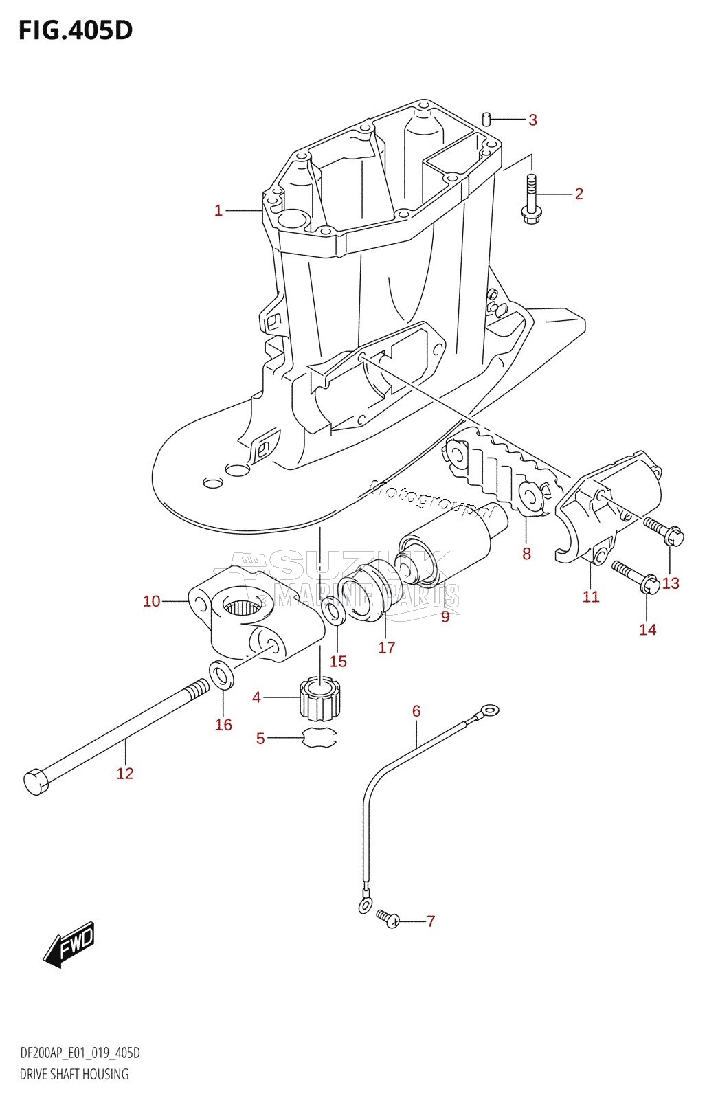 DRIVE SHAFT HOUSING (DF200AP:E40)