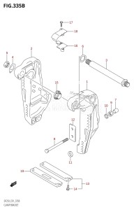 DF250 From 25001F-980001 (E01 E40)  2009 drawing CLAMP BRACKET (L-TRANSOM)