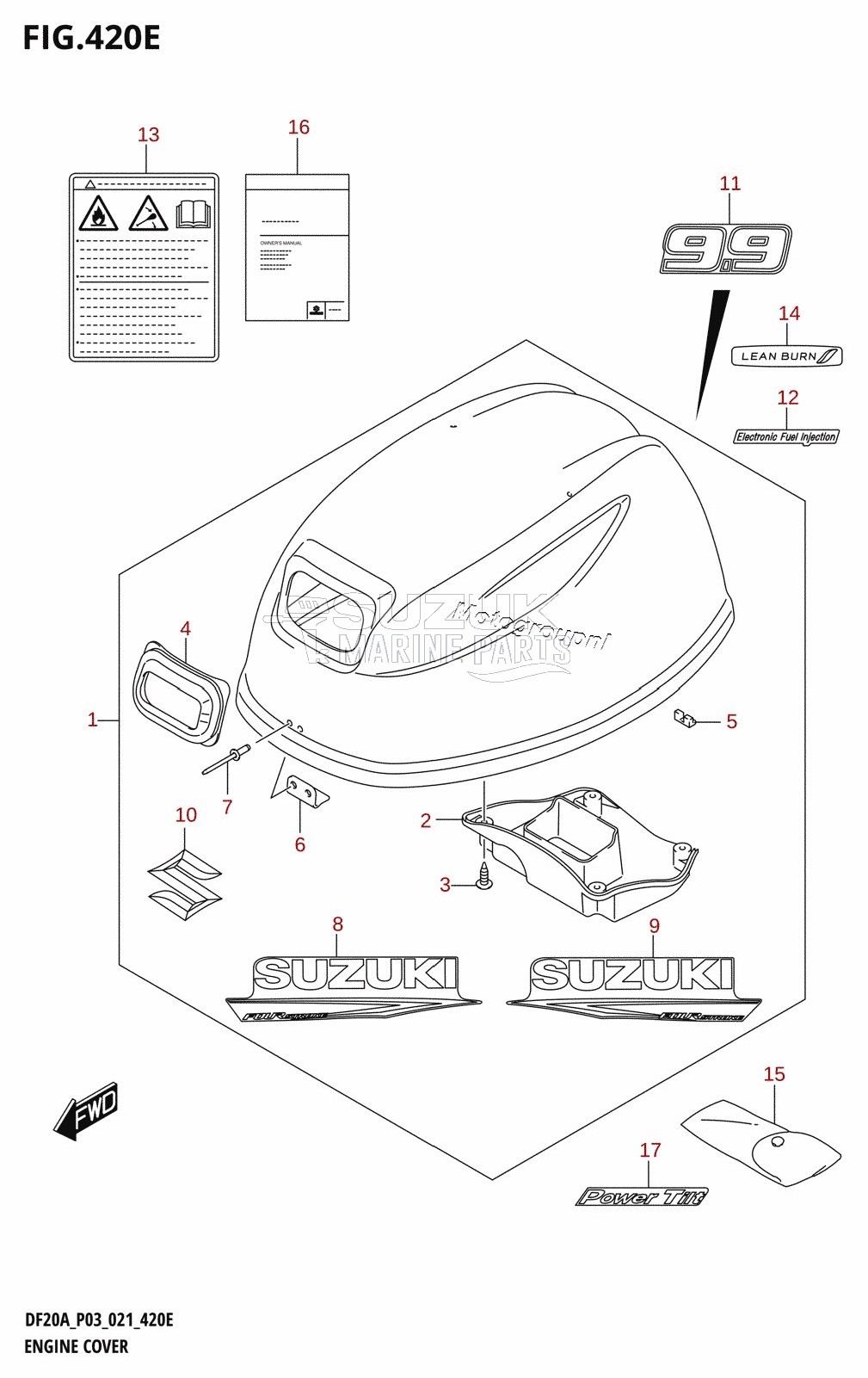 ENGINE COVER ((DF9.9BT,DF9.9BTH):020)