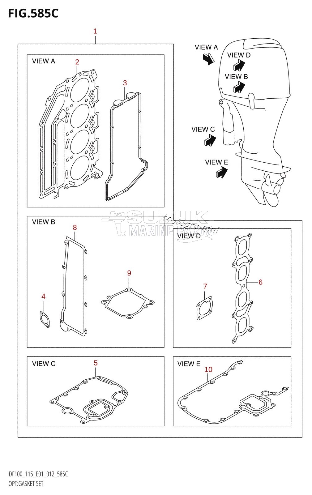 OPT:GASKET SET (DF115T:E01)