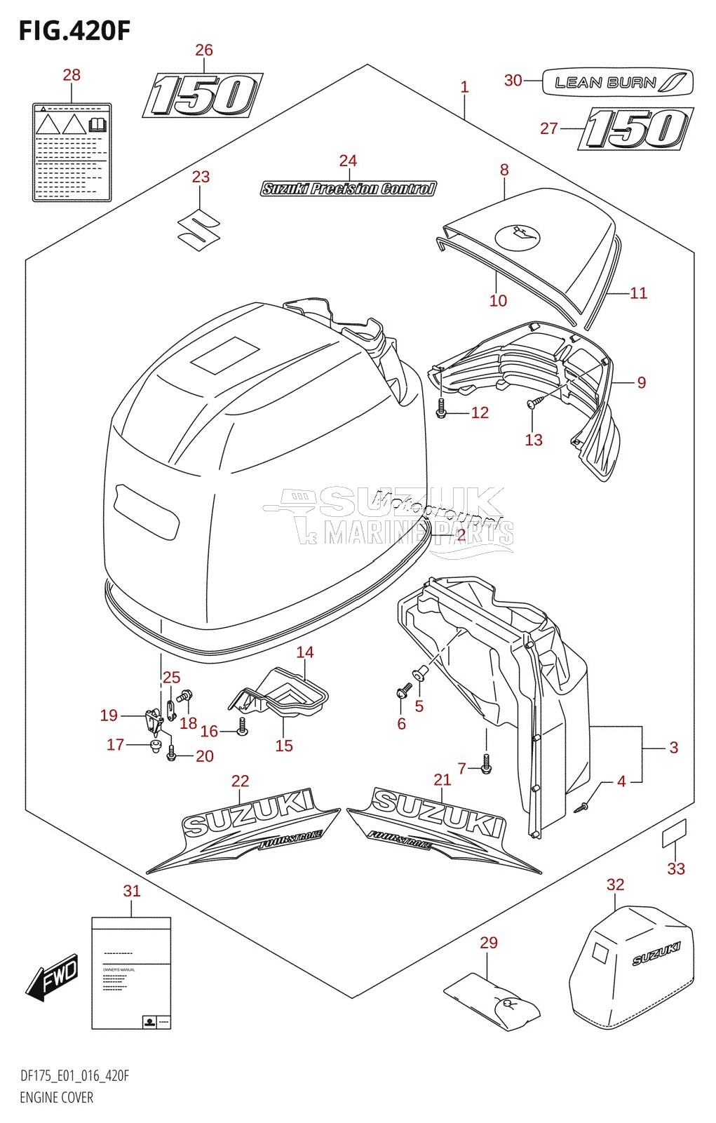 ENGINE COVER (DF150TG:E01,DF150ZG:E01)