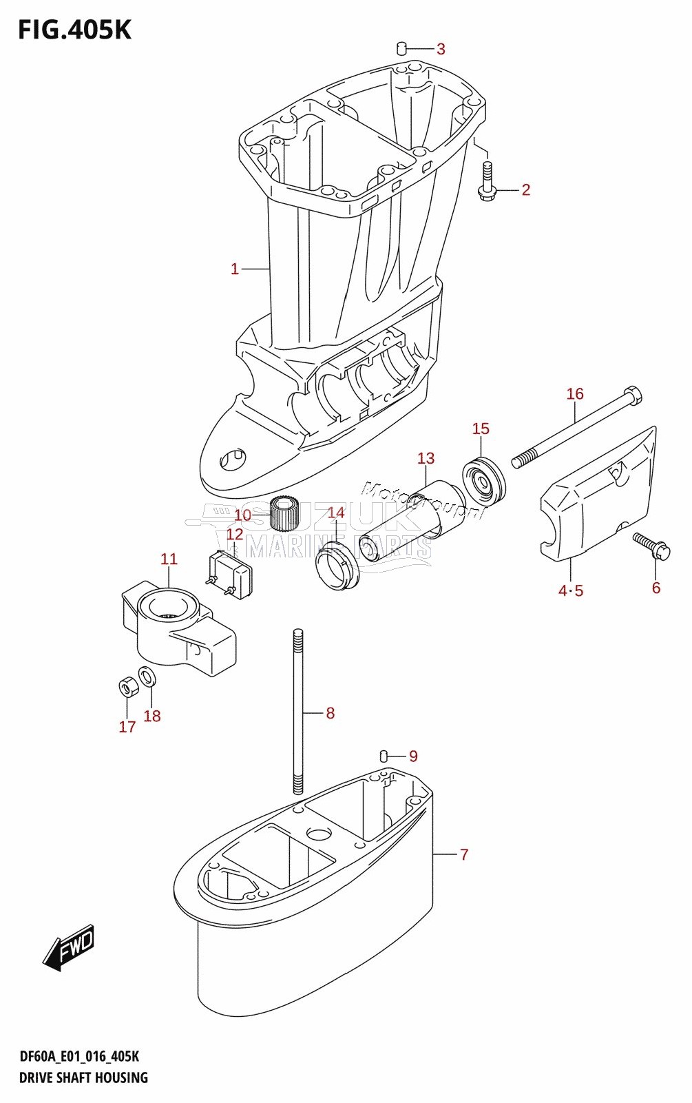 DRIVE SHAFT HOUSING (DF60AQH:E40)