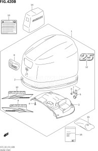 02503F-410001 (2014) 25hp E03-USA (DF25  DF25A    DF25AT    DF25ATH    DF25Q  DF25R) DF25 drawing ENGINE COVER (DF25R:E03)