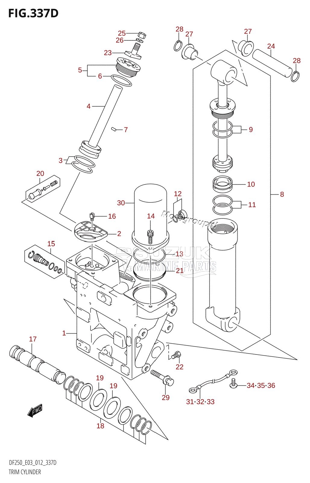 TRIM CYLINDER (DF225Z:E03:(X-TRANSOM,XX-TRANSOM))