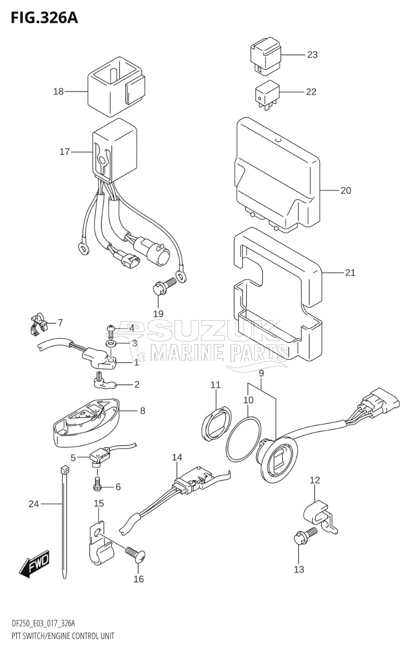 PTT SWITCH / ENGINE CONTROL UNIT (DF200T:E03)