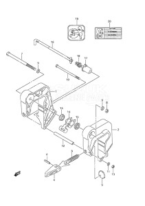 Outboard DF 9.9A drawing Clamp Bracket Non-Remote Control