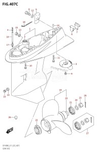 DF140BG From 14004F-240001 (E11 E40)  2022 drawing GEAR CASE ((DF115BZG,DF140BZG):E11)