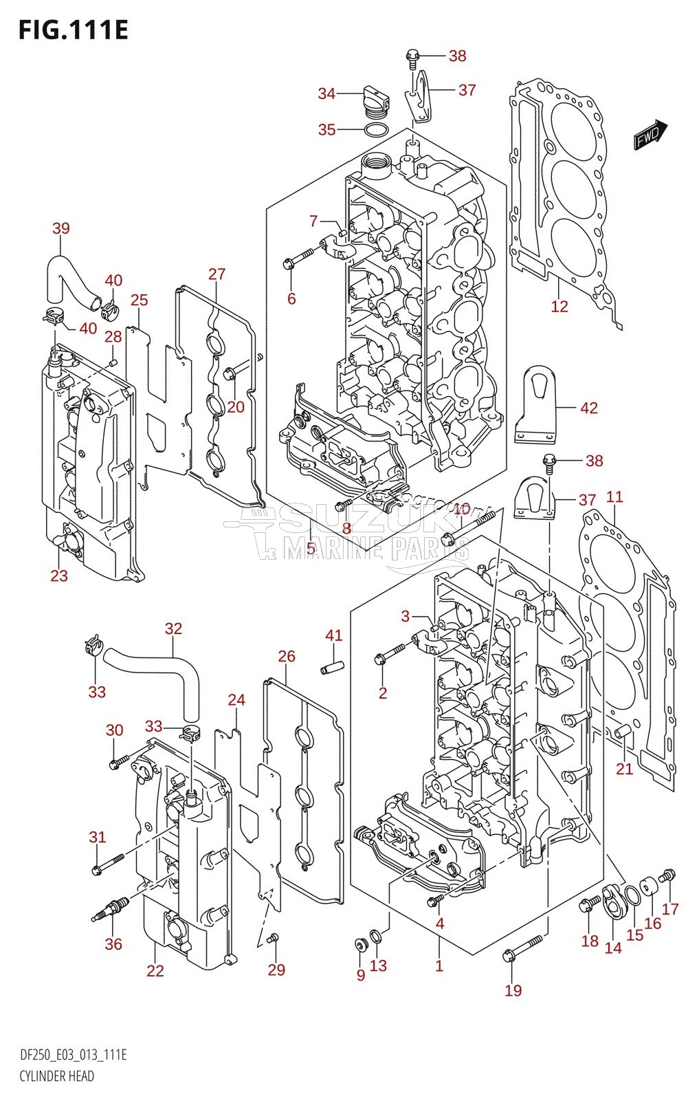 CYLINDER HEAD (DF250T:E03)