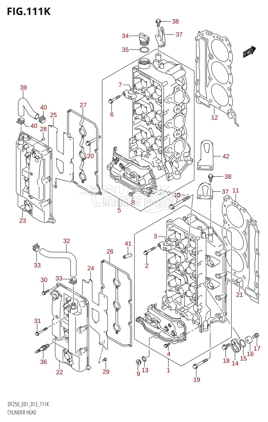 CYLINDER HEAD (DF250T:E40)