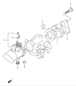 01501F-971001- (1999) 15hp - (DF15(A,R,AR)S X) DF15(A,R,A)S X drawing INLET MANIFOLD