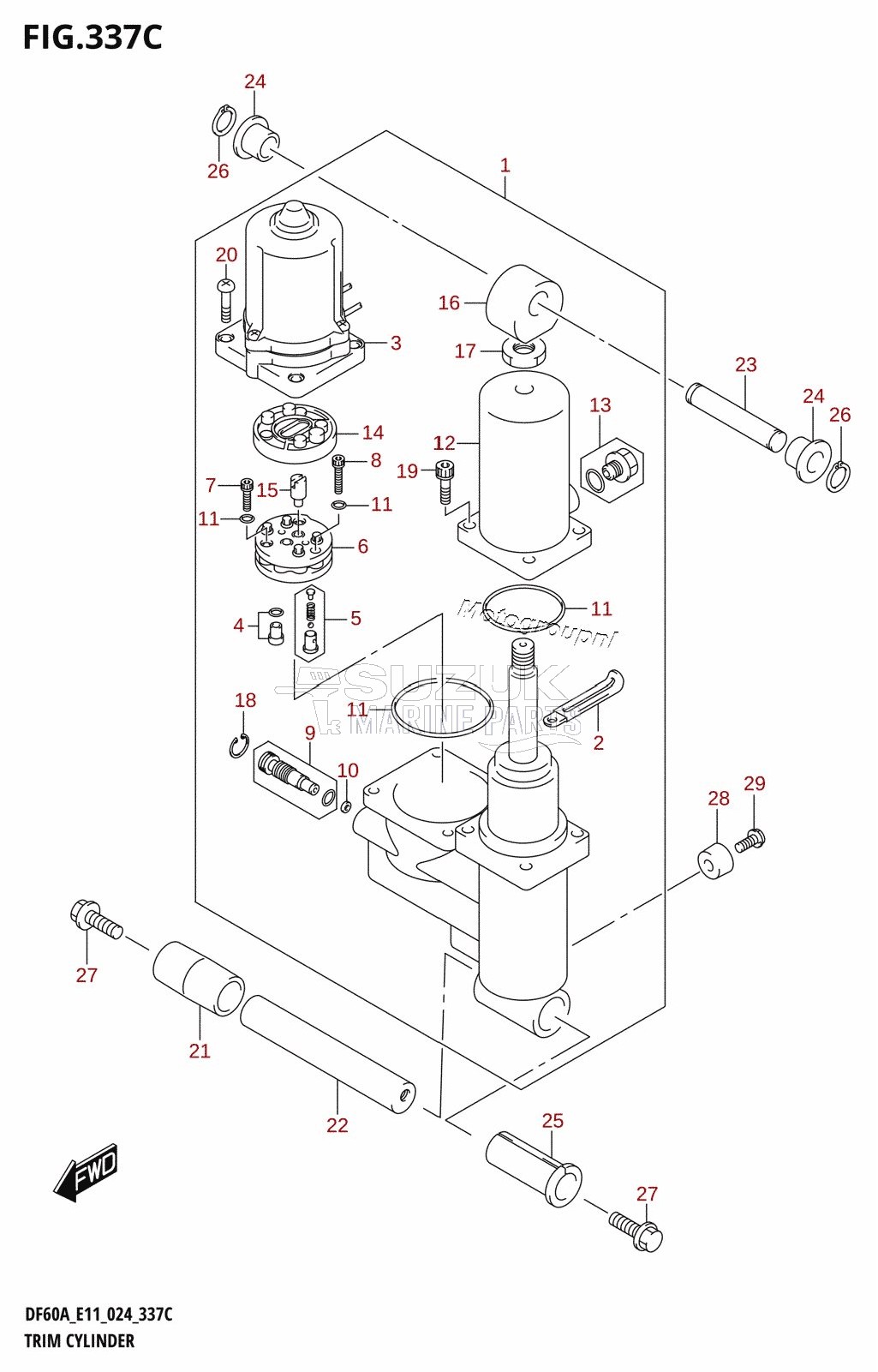 TRIM CYLINDER (DF40AST,DF60A,DF60ATH)