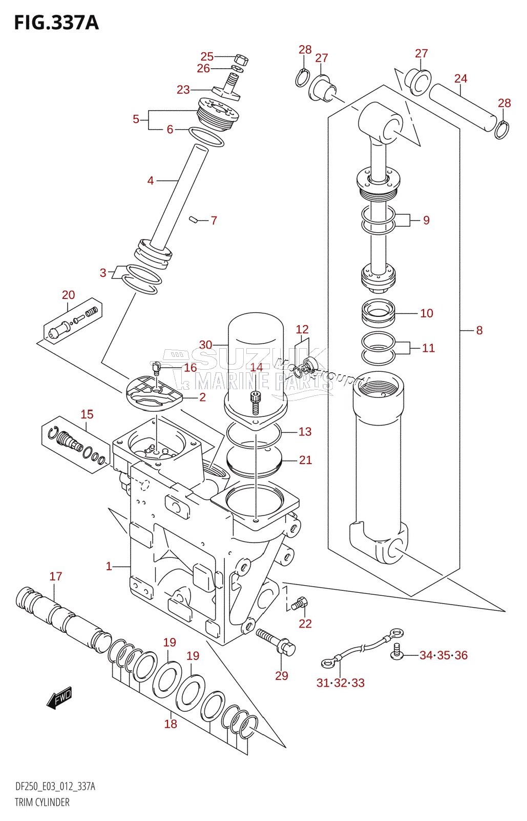 TRIM CYLINDER (DF200T:E03:X-TRANSOM)