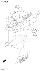 14003Z-140001 (2021) 140hp E11 E40-Gen. Export 1-and 2 (DF140AZ) DF140A drawing GEAR CASE (DF115AST)