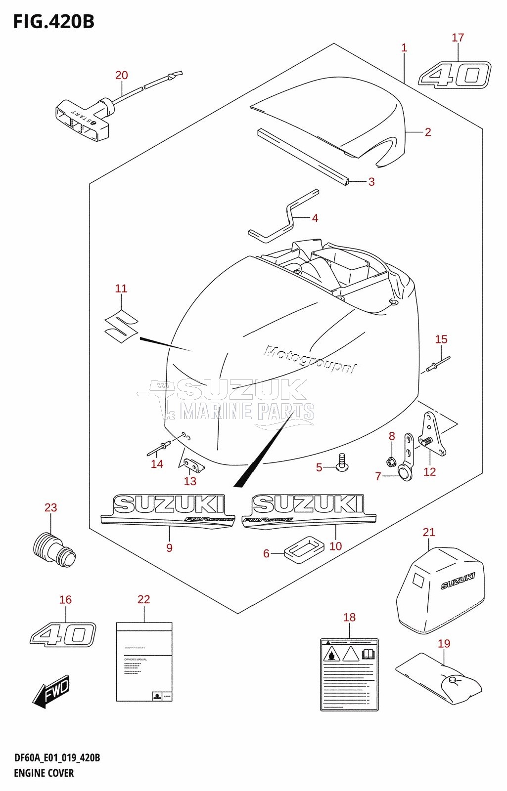 ENGINE COVER (DF40AQH:E01,DF40ATH:E01)