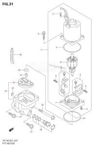 DF140 From 14001F-371001 (E01 E40)  2003 drawing PTT MOTOR