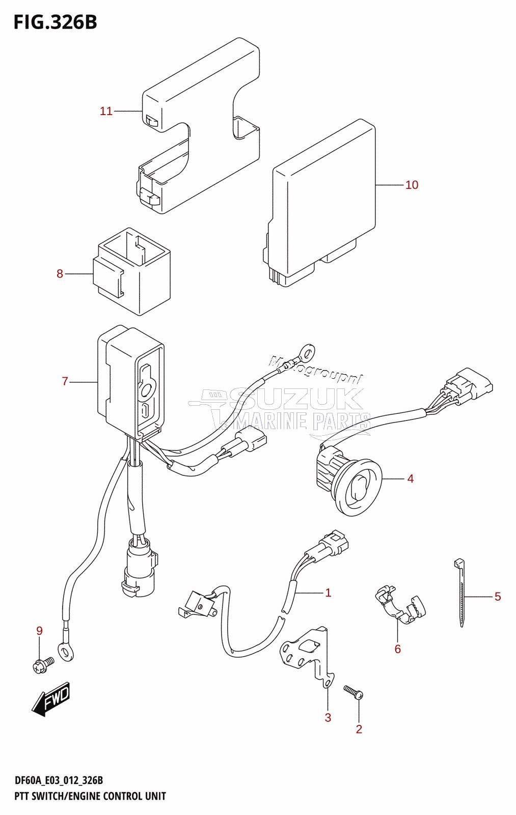 PTT SWITCH /​ ENGINE CONTROL UNIT (DF50A:E03)