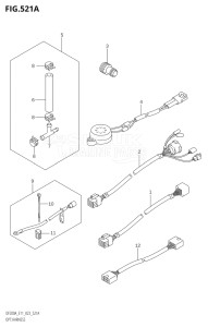 17503Z-140001 (2021) 175hp E11 E40-Gen. Export 1-and 2 (DF175AZ) DF175AZ drawing OPT:HARNESS (020,021)