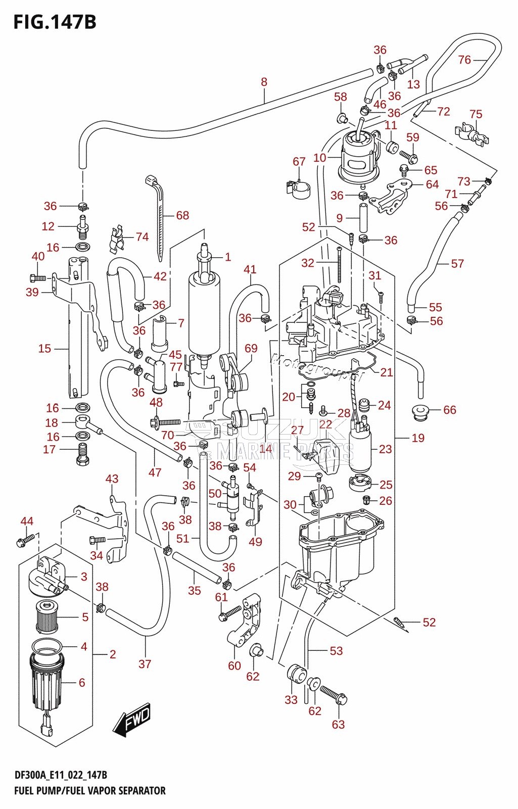 FUEL PUMP /​ FUEL VAPOR SEPARATOR ((020,021):E40)