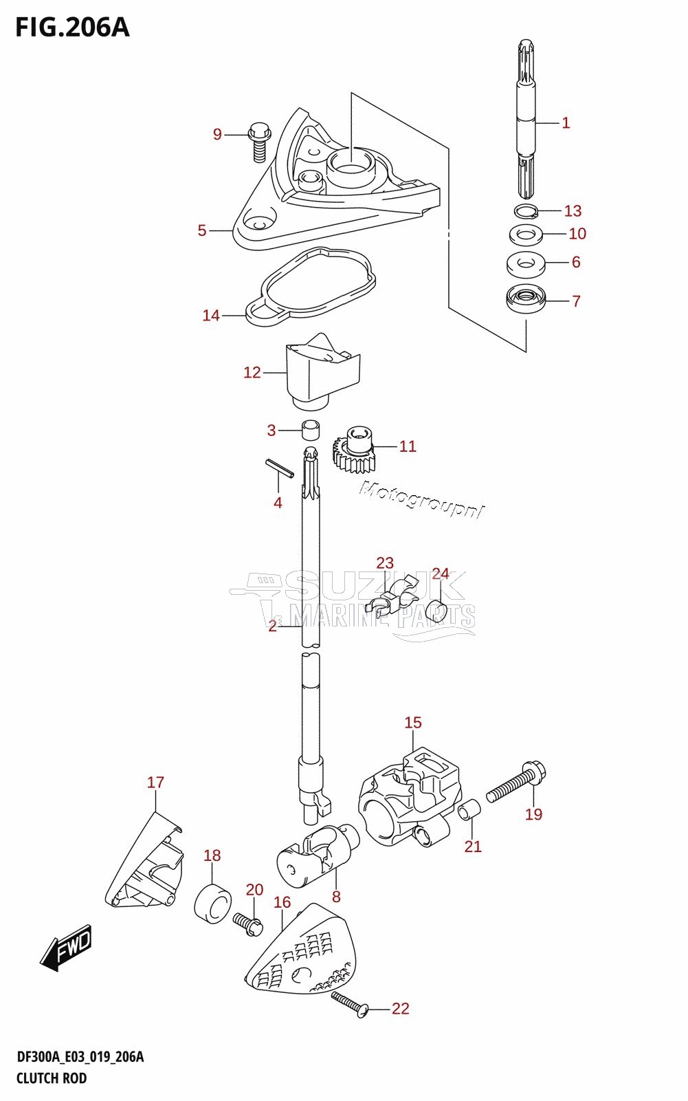 CLUTCH ROD (DF300A)