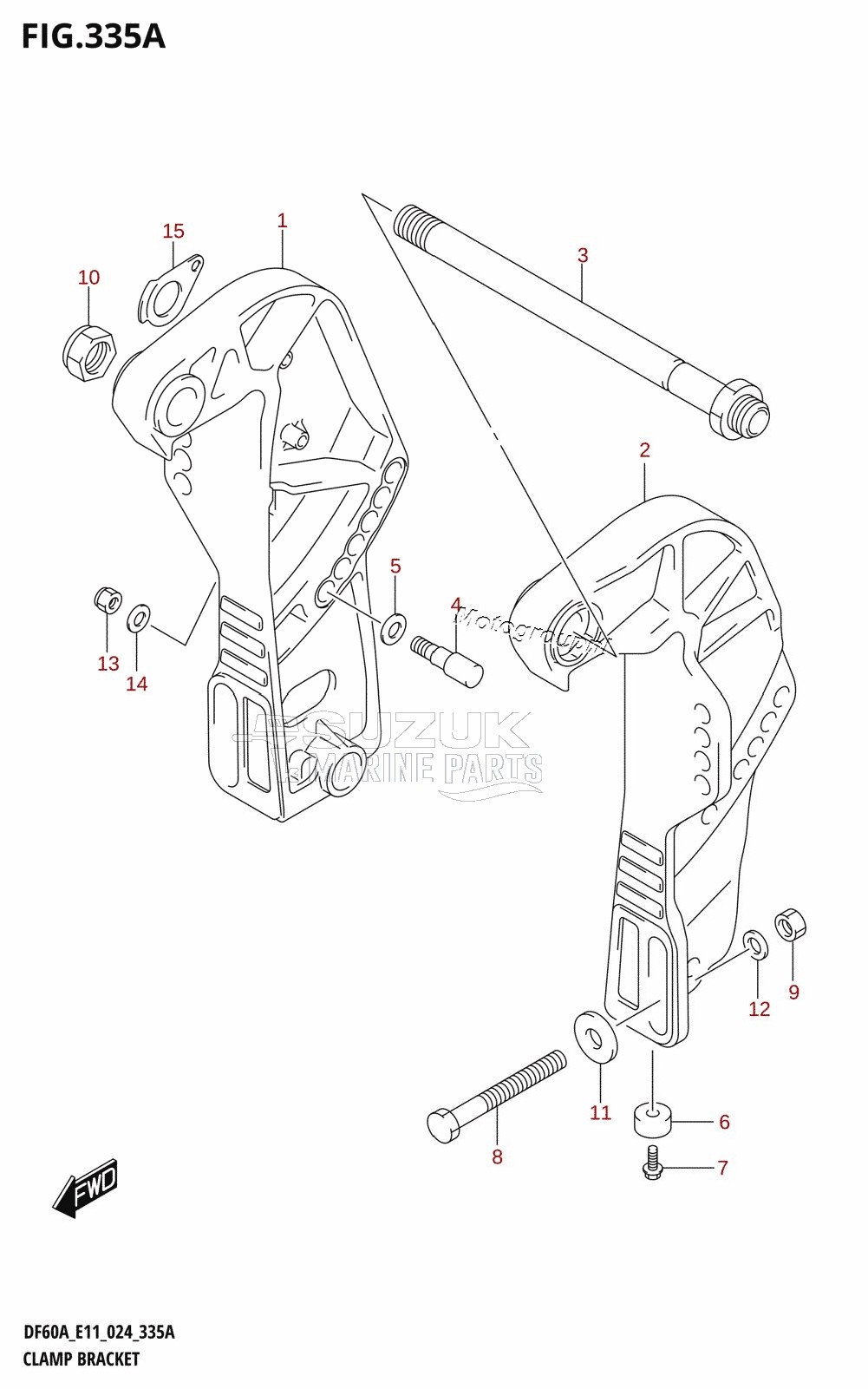 CLAMP BRACKET (DF40A,DF40ATH,DF50A,DF50ATH)