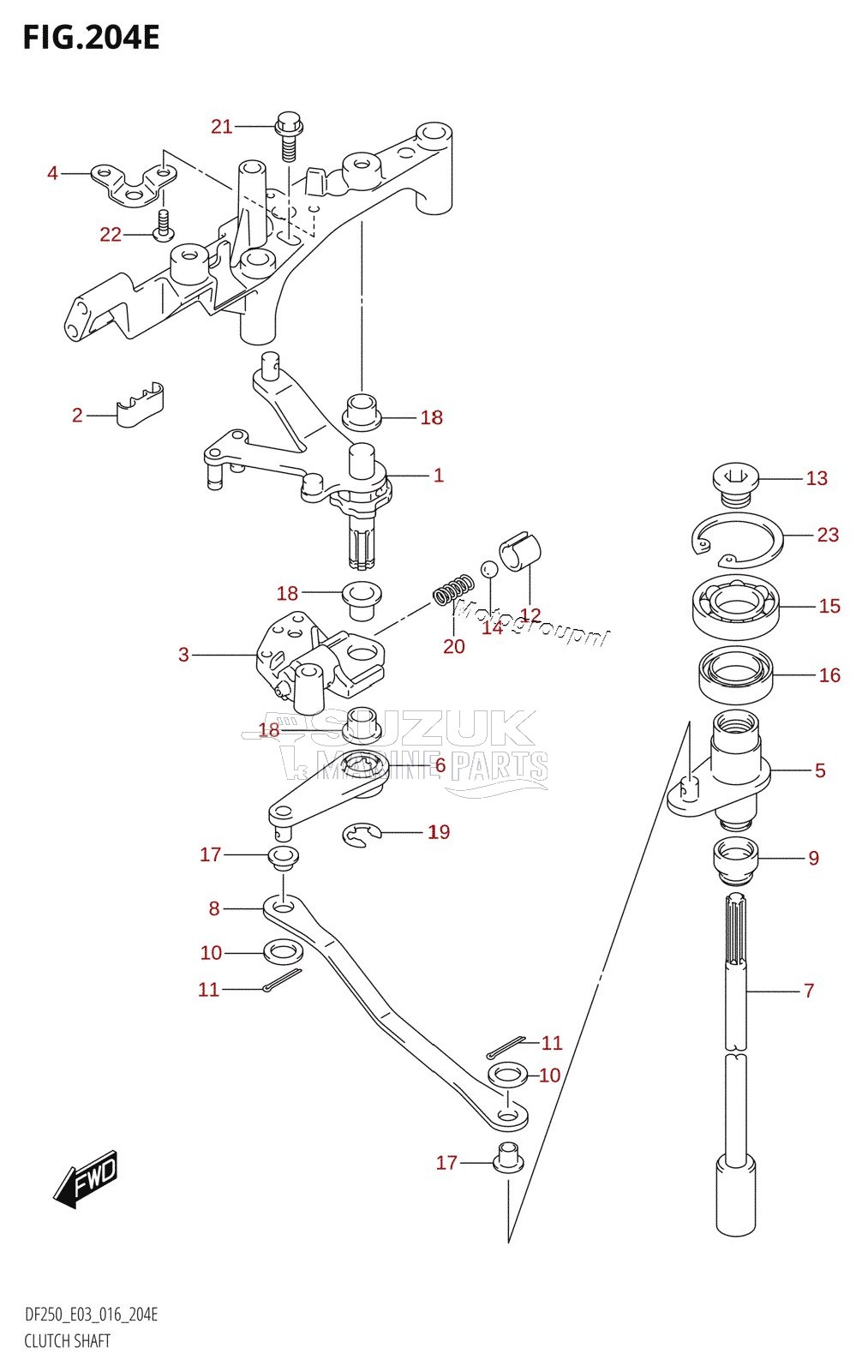 CLUTCH SHAFT (DF250T:E03)