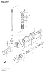 11502Z-210001 (2012) 115hp E01 E40-Gen. Export 1 - Costa Rica (DF115Z) DF115Z drawing TRANSMISSION (DF115T:E40)