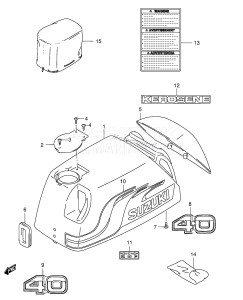 DT40 From 04003K-680001 ()  2006 drawing ENGINE COVER (MODEL:02~10)