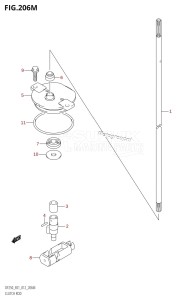 DF225T From 22503F-210001 (E01)  2012 drawing CLUTCH ROD (DF250Z:E40)