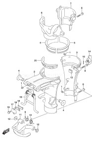 Outboard DF 6A drawing Swivel Bracket