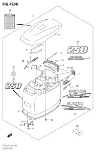 DF200 From 20002F-310001 (E01 E40)  2013 drawing ENGINE COVER (DF250T:E40)