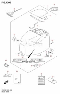 DF60A From 06003F-240001 (E11 E40)  2022 drawing ENGINE COVER (DF40A:E03:020)