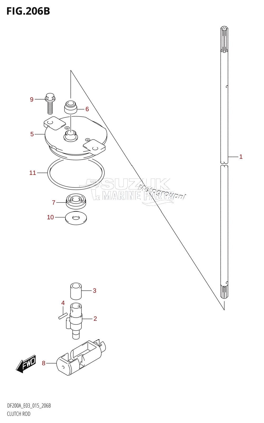 CLUTCH ROD (DF200AZ:E03)