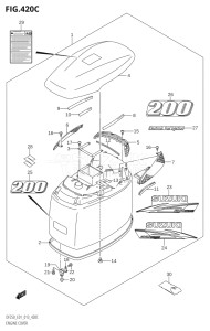 22503Z-310001 (2013) 225hp E01 E40-Gen. Export 1 - Costa Rica (DF225Z) DF225Z drawing ENGINE COVER (DF200Z:E01)