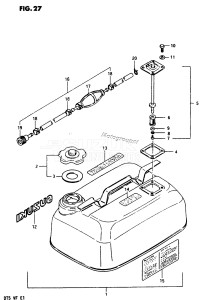 DT5 From 0501-542055 ()  1985 drawing FUEL TANK 3 (E28)