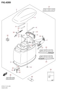 DF250ST From 25004F-340001 (E03)  2023 drawing ENGINE COVER ((DF225T,DF225Z):020)