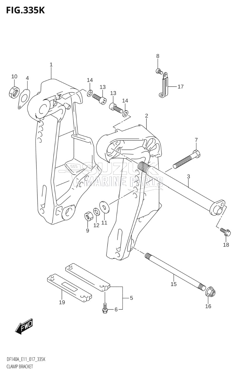 CLAMP BRACKET (DF115AST:E03)