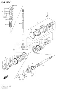 14003F-910001 (2019) 140hp E11 E40-Gen. Export 1-and 2 (DF140AT) DF140A drawing TRANSMISSION (DF115AZ,DF140AZ)