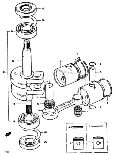 DT5 From F-10001 ()  1985 drawing PISTON - CRANKSHAFT