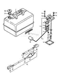 DT5 From F-10001 ()  1985 drawing FUEL TANK (OLD TYPE /​ DT9DE13)