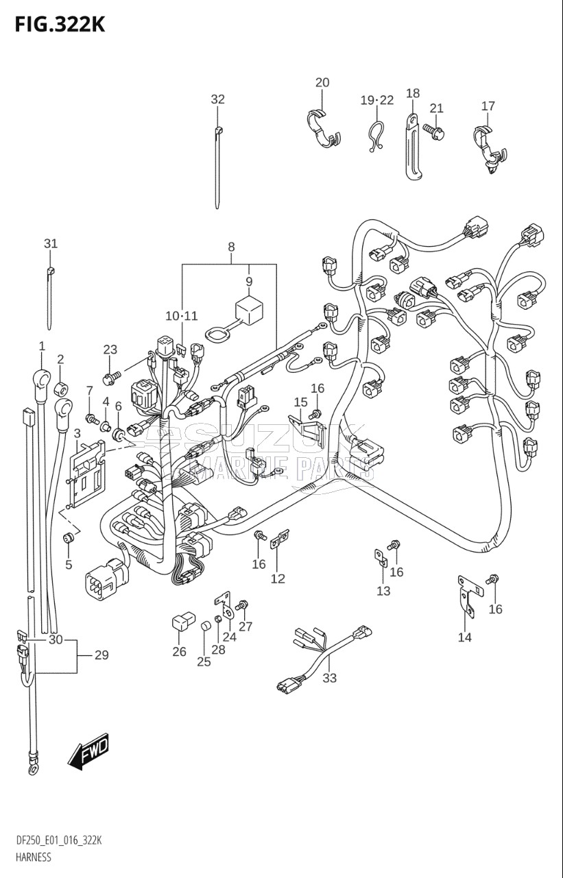 HARNESS (DF250T:E40)