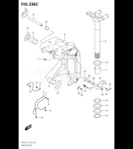 07501F-340001 (2023) 75hp E03-USA (DF75AT) DF75A drawing SWIVEL BRACKET ((DF70ATH,DF90ATH):(020,021))