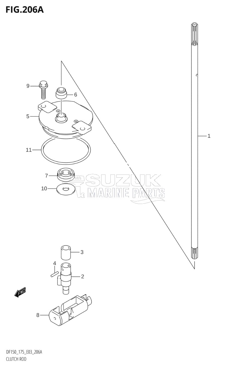 CLUTCH ROD (DF150T,DF175T)