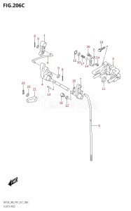 03003F-710001 (2017) 30hp P01 P40-Gen. Export 1 (DF30A  DF30AQ  DF30AR  DF30AT  DF30ATH  DT30  DT30R) DF30A drawing CLUTCH ROD (DF25AT:P01)