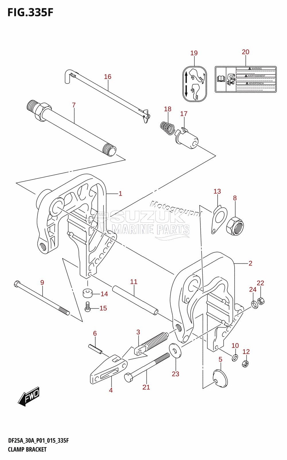 CLAMP BRACKET (DF30AR:P01)