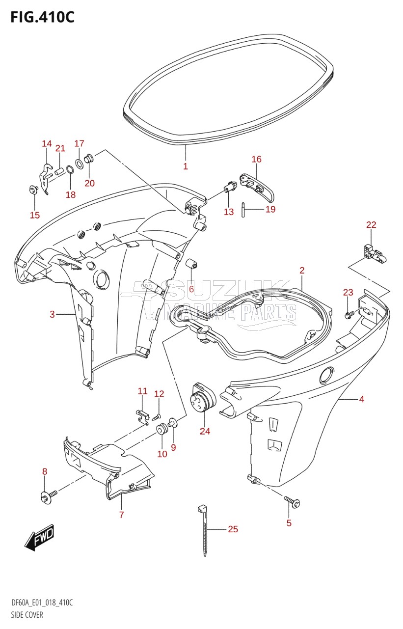 SIDE COVER (DF60AQH:E01,DF60AQH:E40,DF60ATH:E01,DF60ATH:E40)